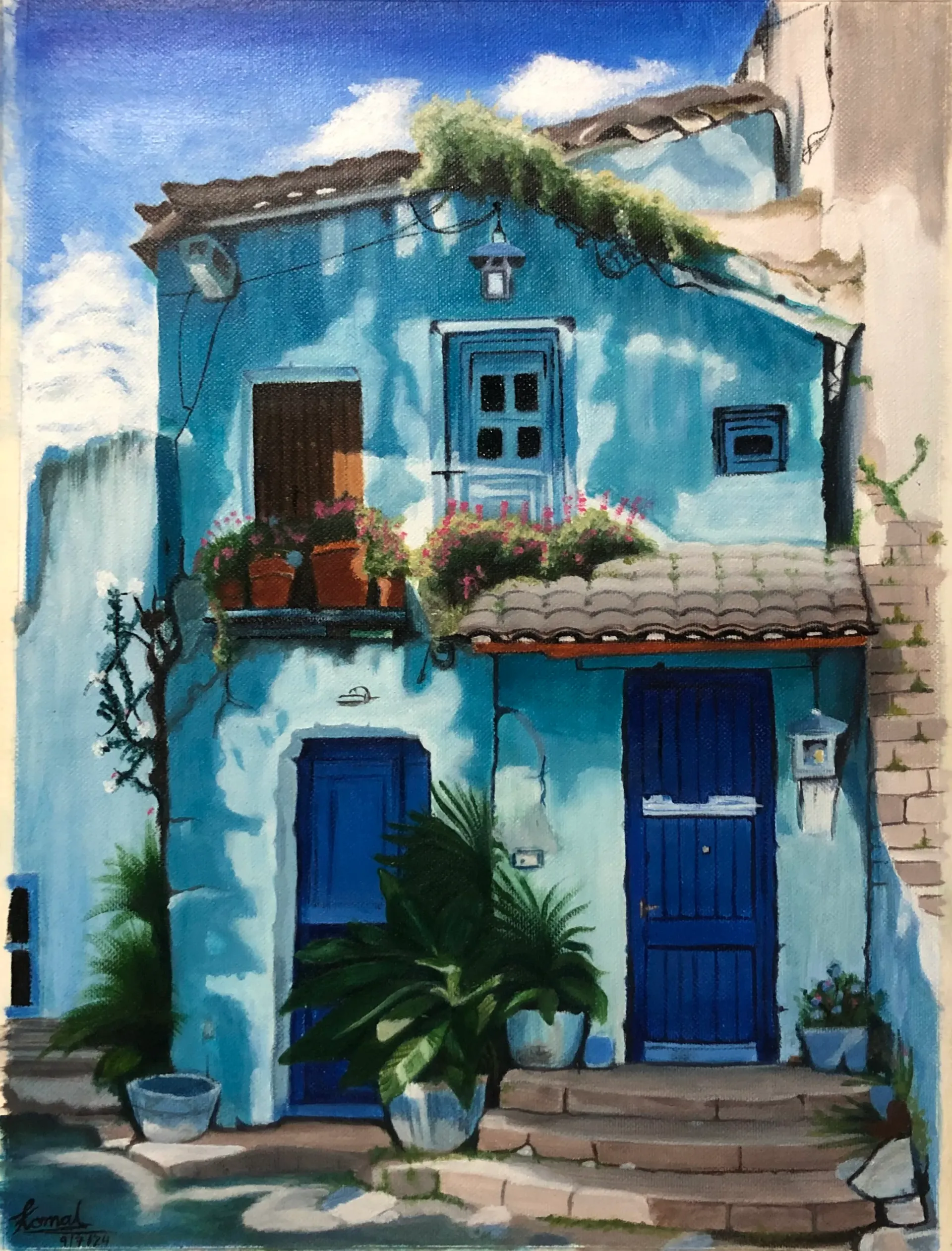 Blue House Painting